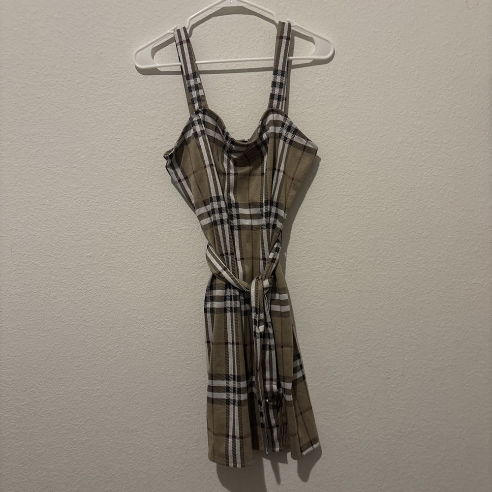 Rue 21 Brown Preppy Plaid Mini Dress L